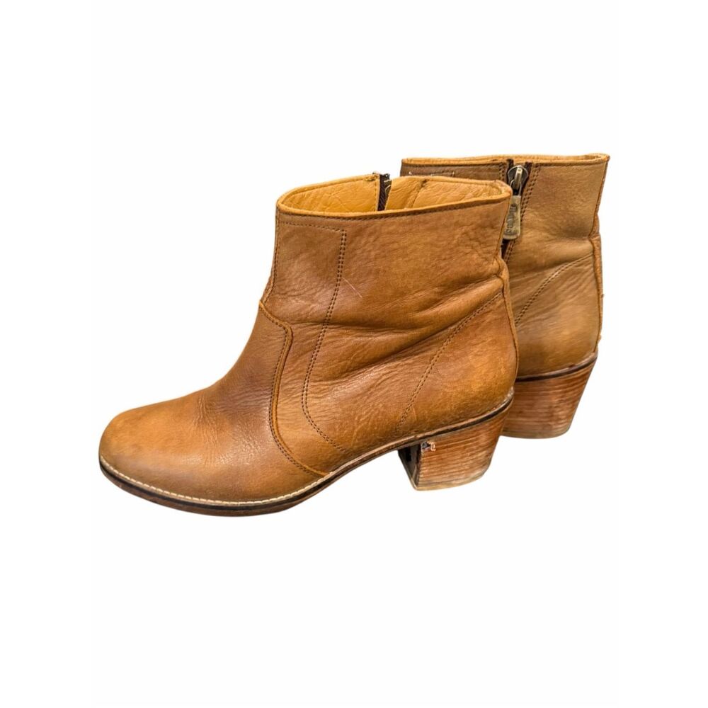 ROOTS Vero Cuoio Made in Italy Leather Ankle Boots Brown Size 8.5 EU 39